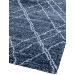 Tapis berbère bleu et crème