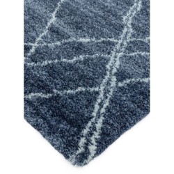 Tapis berbère bleu et crème