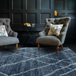Tapis berbère bleu et crème