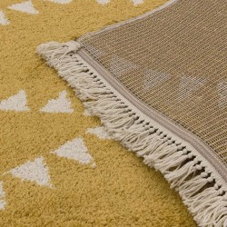 Tapis berbère jaune moutarde et ivoire