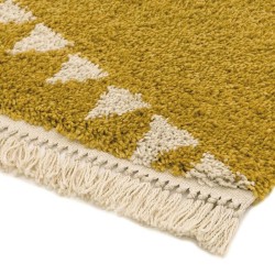 Tapis berbère jaune moutarde et ivoire