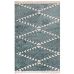 Tapis berbère bleu et ivoire