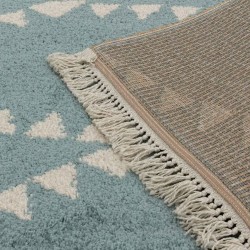 Tapis berbère bleu et ivoire