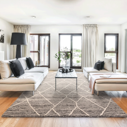 Tapis berbère en laine gris foncé