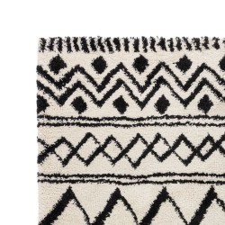 Tapis de salon style berbère ivoire et noir