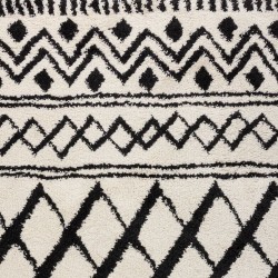 Tapis de salon style berbère ivoire et noir