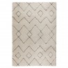 Tapis crème au motif géométrique zigzag gris