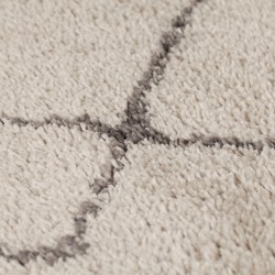 Tapis crème au motif géométrique zigzag gris