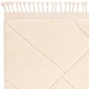 Tapis ivoire structuré  à franges d'inspiration berbère