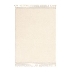 Tapis ivoire à franges d'inspiration berbère