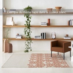 Tapis kilim gris et blanc cassé en laine