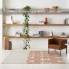 Tapis kilim gris et blanc cassé en laine