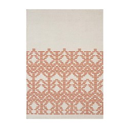 Tapis kilim blanc cassé et terracota en laine