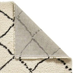 Tapis d'inspiration berbère ivoire et noir