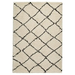 Tapis d'inspiration berbère ivoire et noir