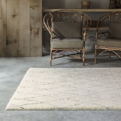 Tapis design ivoire style berbère en laine
