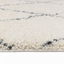 Tapis design ivoire style berbère en laine