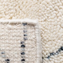 Tapis design ivoire style berbère en laine