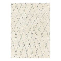 Tapis design ivoire style berbère en laine