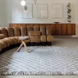 Tapis design ivoire style berbère en laine