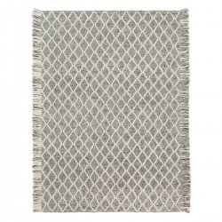 Tapis design ivoire style berbère en laine