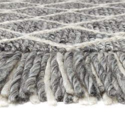Tapis design ivoire style berbère en laine