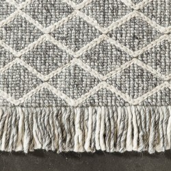 Tapis design ivoire style berbère en laine