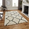 Tapis berbère ivoire à motifs noir