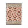 Tapis kilim en laine beige et corail