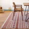 Tapis kilim en laine beige aux motifs multicolores