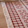 Tapis kilim en laine beige aux motifs multicolores
