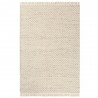 Tapis d'inspiration berbère en laine à franges ivoire et beige