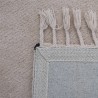 Tapis en laine beige frangé style berbère