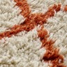 Tapis sur mesure beige en laine à motifs berbères orange
