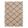 Tapis sur mesure beige en laine à motifs berbères orange