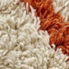 Tapis sur mesure beige en laine à motifs berbères orange