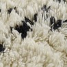 Tapis sur mesure beige en laine à motifs berbères noir