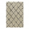 Tapis sur mesure beige en laine à motifs berbères noir