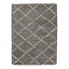 Tapis sur mesure gris en laine à motifs berbères ivoire
