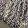 Tapis sur mesure gris en laine à motifs berbères ivoire