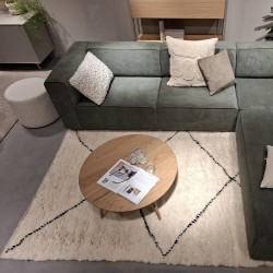 Tapis berbère L'ELARGI écru et noir 100% laine