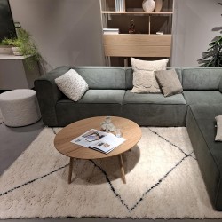 Tapis berbère L'ELARGI écru et noir 100% laine