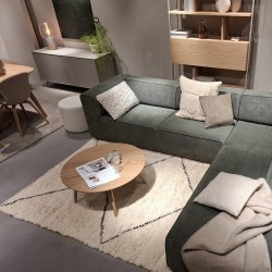 Tapis berbère L'ELARGI écru et noir 100% laine