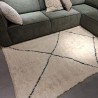 Tapis berbère L'ELARGI écru et noir 100% laine