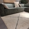 Tapis berbère L'ELARGI écru et noir 100% laine