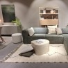 Tapis berbère L'INVERSE écru et noir en laine avec franges