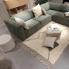 Tapis berbère sur mesure L'INVERSE écru et noir en laine avec franges